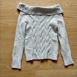 Free People off-shoulder cotton cable knit sweater